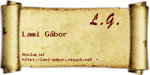 Lami Gábor névjegykártya